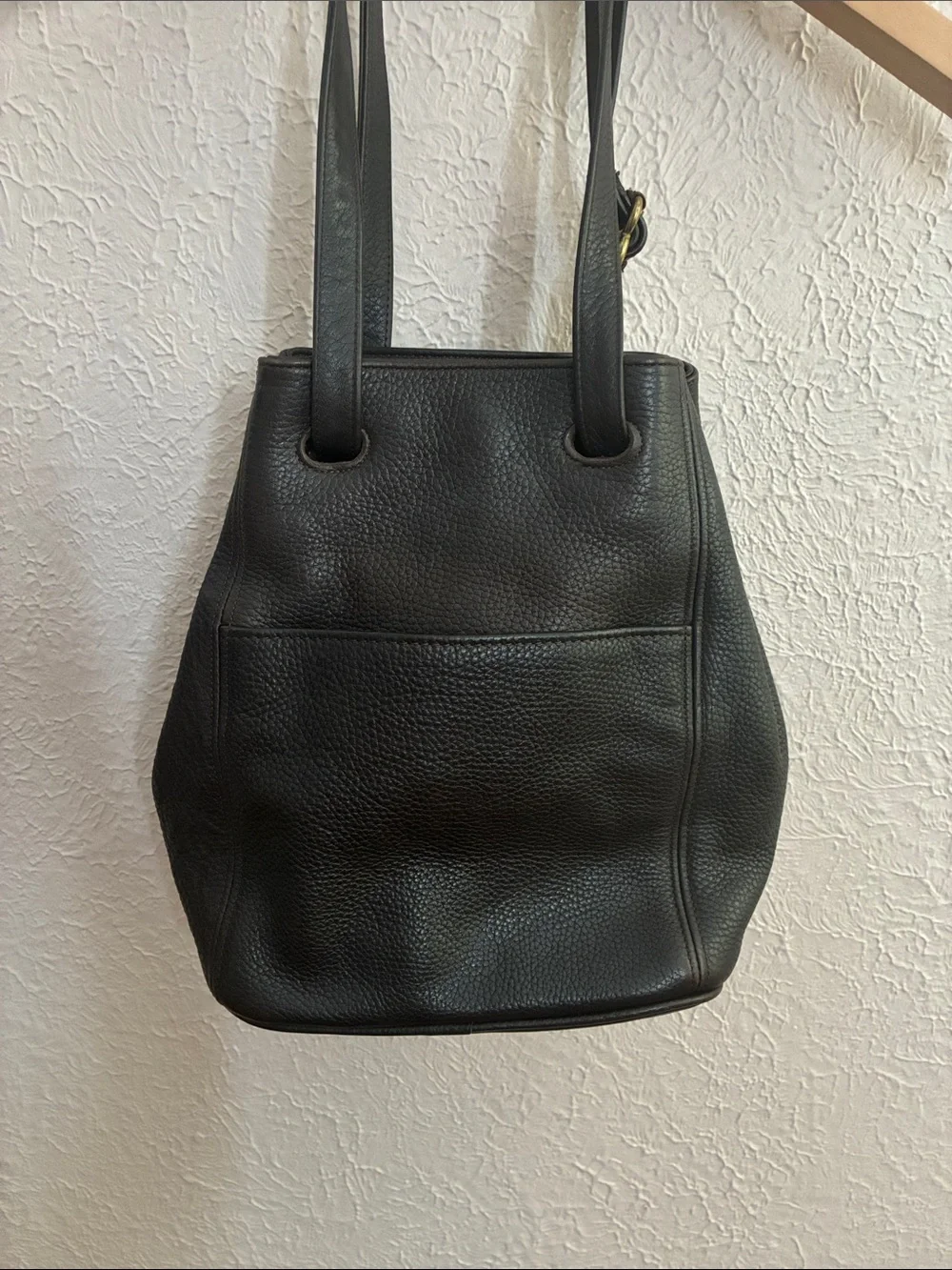 Vintage Coach 4923 Sonoma Purse Dark Brown Pebbled Leather Drawstring Bucket Bag